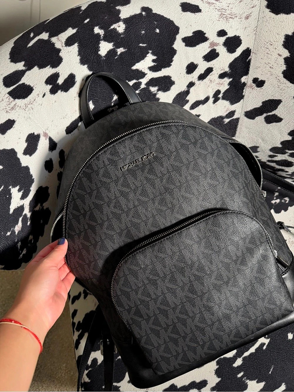 Michael Kors Rhea Medium Logo Backpack in Black